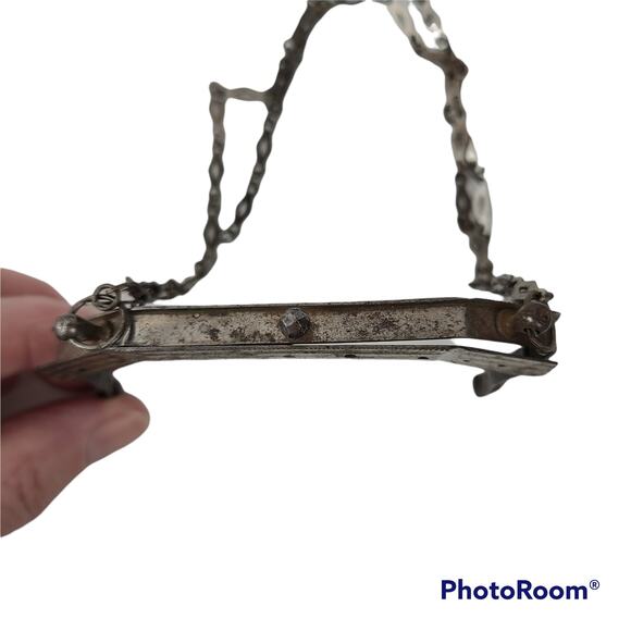Victorian antique metal frame and chainfor reticule bag - Picture 6 of 6